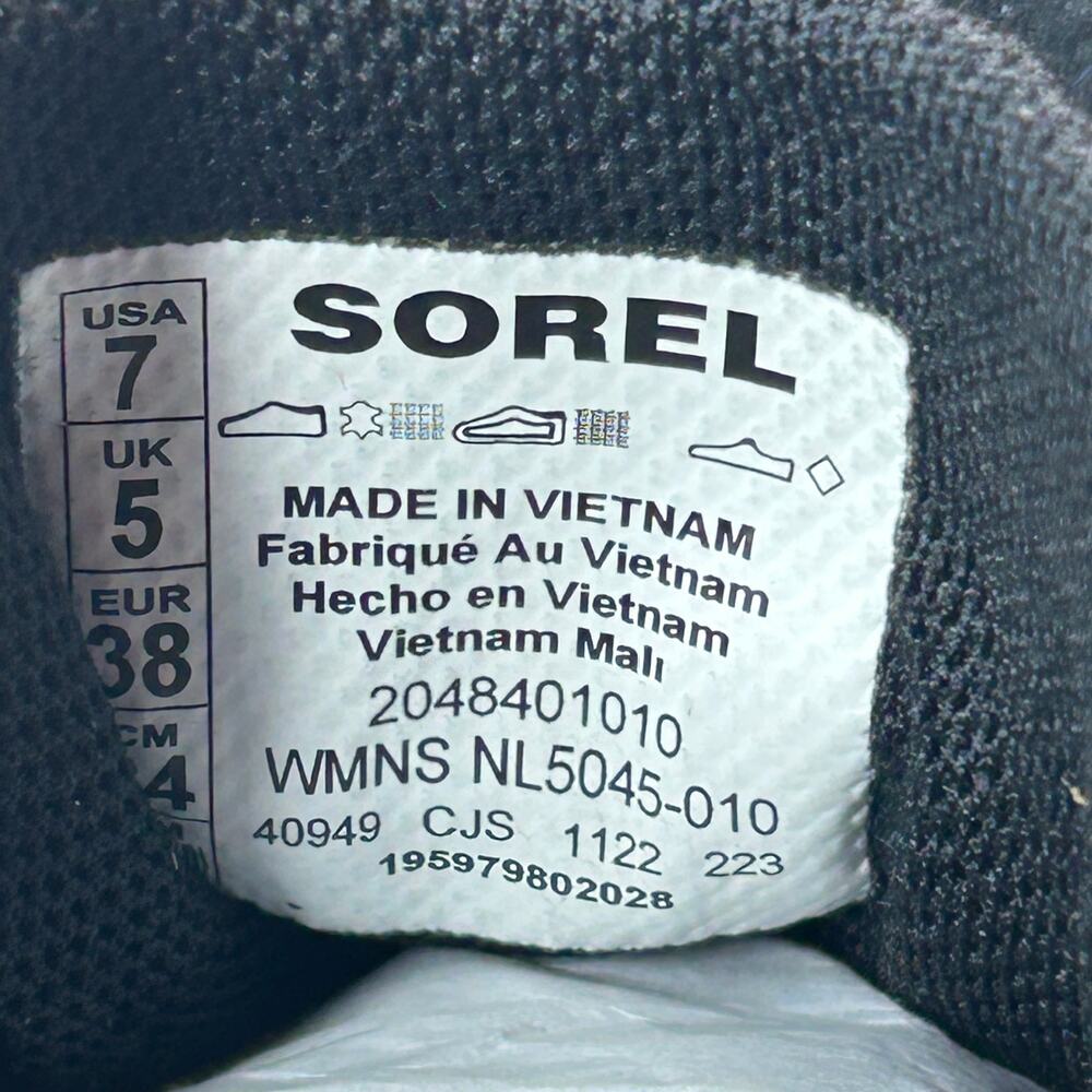 Sorel Ona 503 Everyday Low Sneaker Black/Jet Women's 7 Tried On Comfort Shoe - Picture 8 of 8